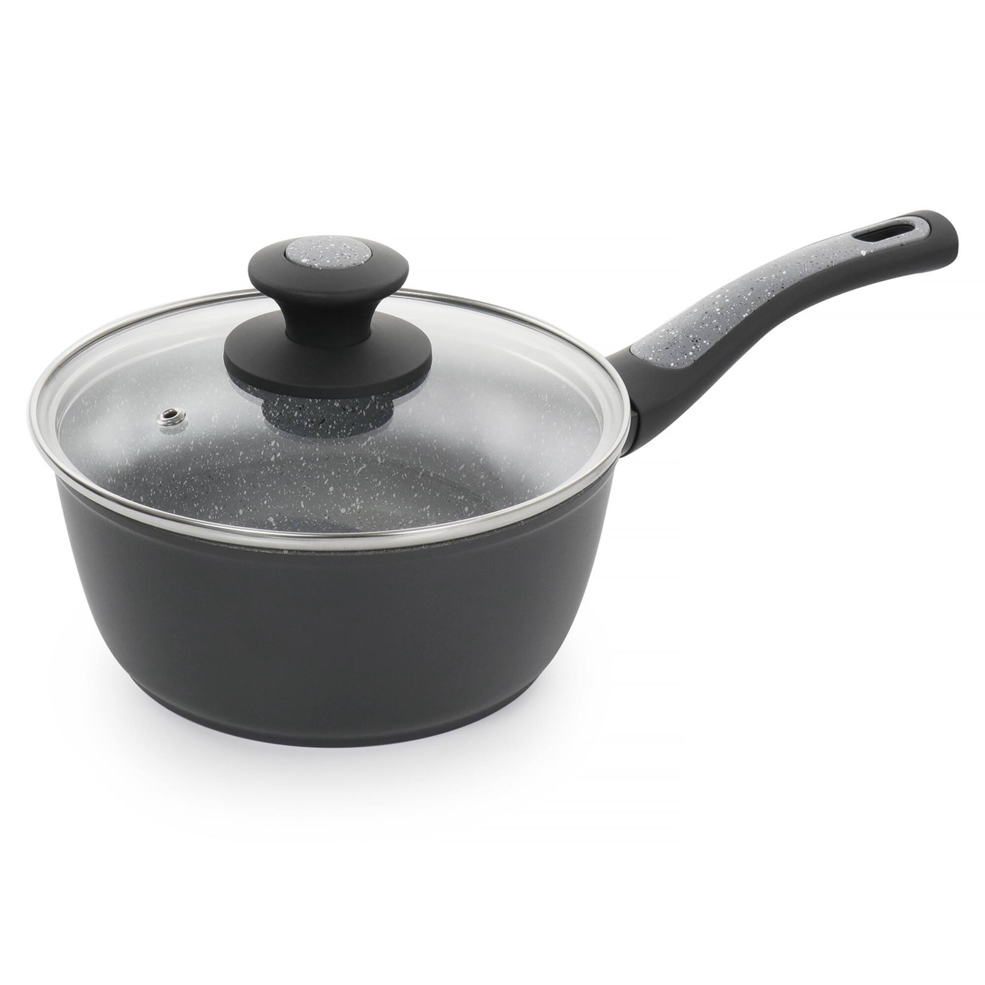 Oster 10-Piece Black and Gray Speckle Nonstick Aluminum Cookware Set